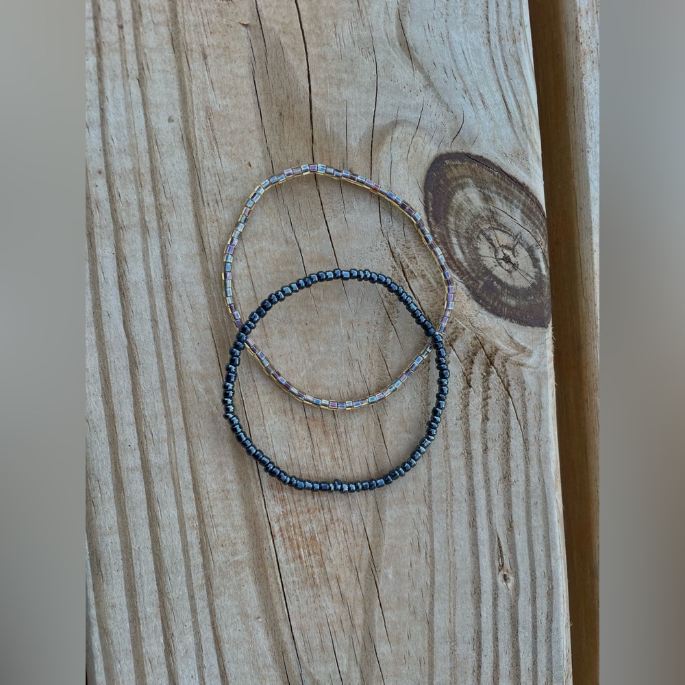 2 seed beaded bracelets, with any of the colors provided in the fourth photo